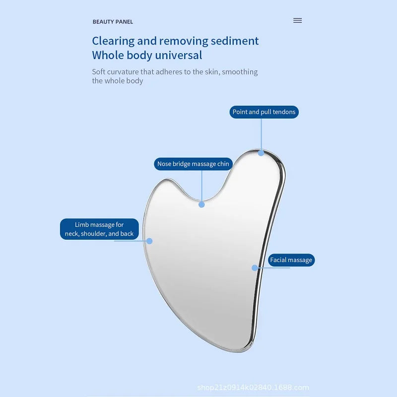 1Pcs Stainless Steel Gua Sha Scraper Massager For Face Neck Body Guasha Massage Tool Facial Skin Care Guasha Board Face Massager
