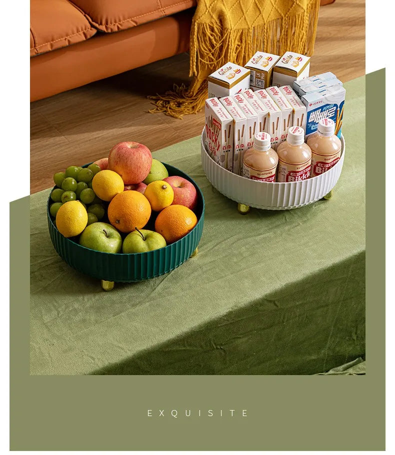 360 Degree Rotating Makeup Organizer Desktop Storage Box For Perfume Lipstick Skin Care Products Cosmetic Fruit Seasoning Holder