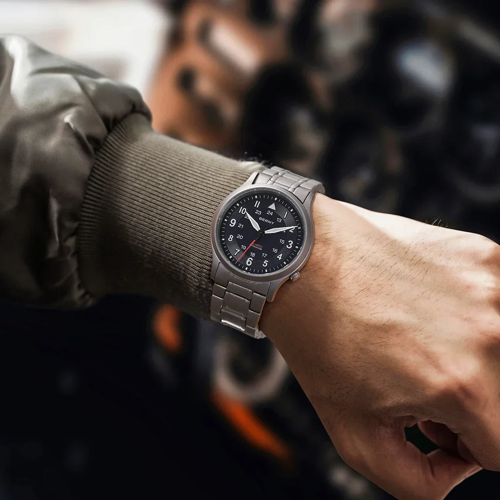 Berny Full Titanium Watches for Men Outdoor Quartz Men's