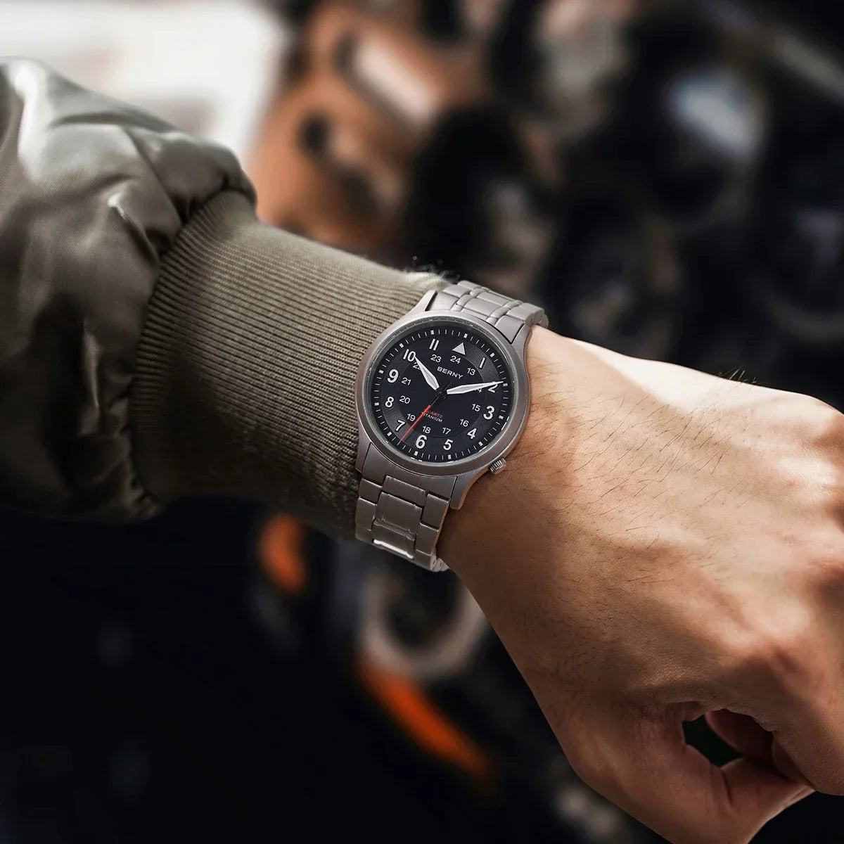 Berny Full Titanium Watches for Men Outdoor Quartz Men's