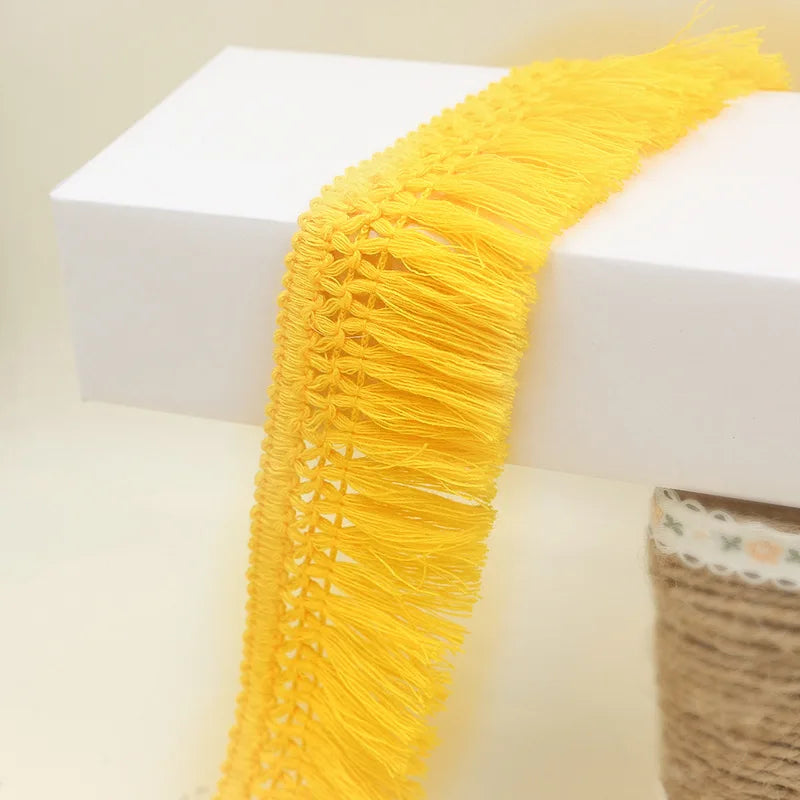 5Yard/Lot Color Cotton Fringed Lace Trim Tassel Wide 4CM Handmade DIY Garment Dress Scarves Curtain Tablecloth Sofa Accessories