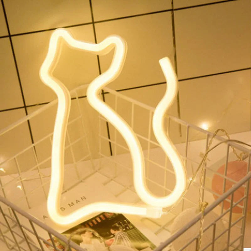 Cute Cat Wall LED Neon Sign Light For Party Gallery Pub Club Bar Pet Shop door Decoration Gifts