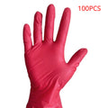 100/50/20PCS Disposable Red Nitrile Gloves Latex Free Waterproof Durable Suitable for Kitchen Food Processing Beauty SalonFamily