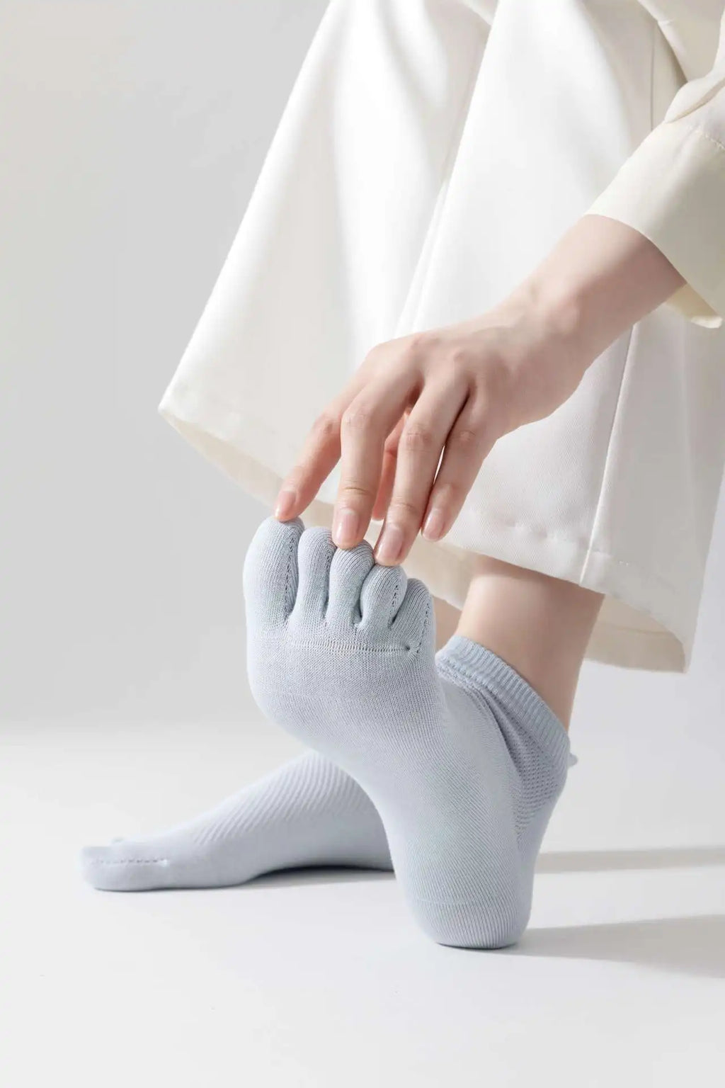 5 Pairs Summer Women Five Finger Socks 5 Pairs Candy Color Soft Cotton Breathable Mesh Split Toe Socks Girls Outdoor Sports Sock