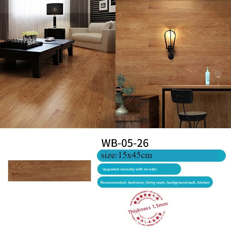 16/32PCS 15X45CM 3d wood grain wall sticker living room bedroom room background wall sticker movie and television pvc decoration