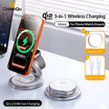 Protable 25W Metal Wireless Charger Qi2.2 Fast Charging Station Stand 360° Rotation for iPhone 17 16 15 14 Pro Max Watch Airpods