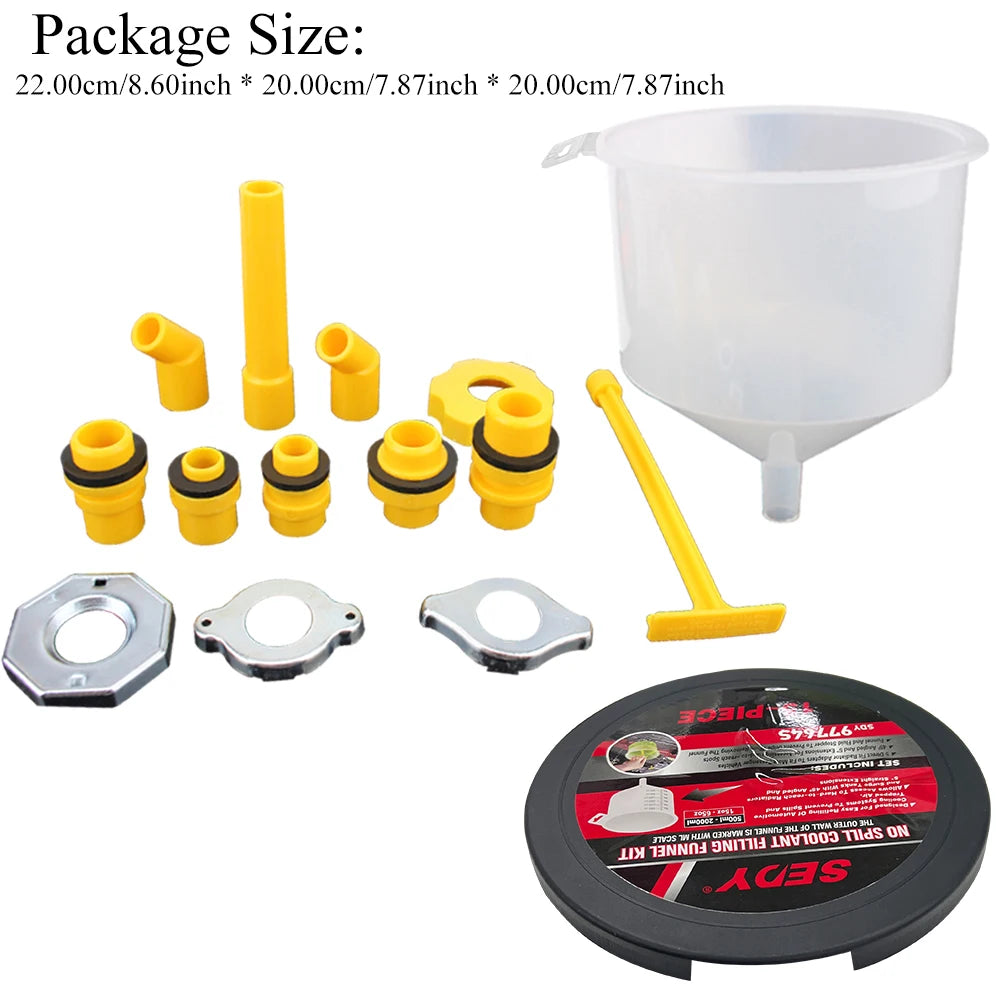 Set Funnel Spout Coolant Filter Filling Kit Brake Bleeder