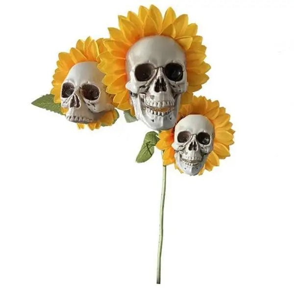 Creepy Skull Sunflower Flowers Skull Festival Art Craft Garden