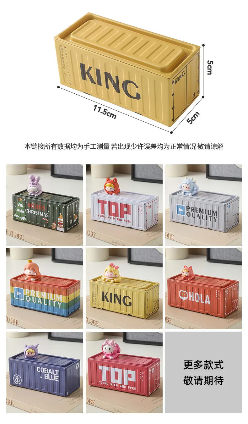 Mini Compact Iron Storage Container - Creative Desktop Organizer Desk Organizer Metal Box for Rings Chargers Pens Coins Jewelry