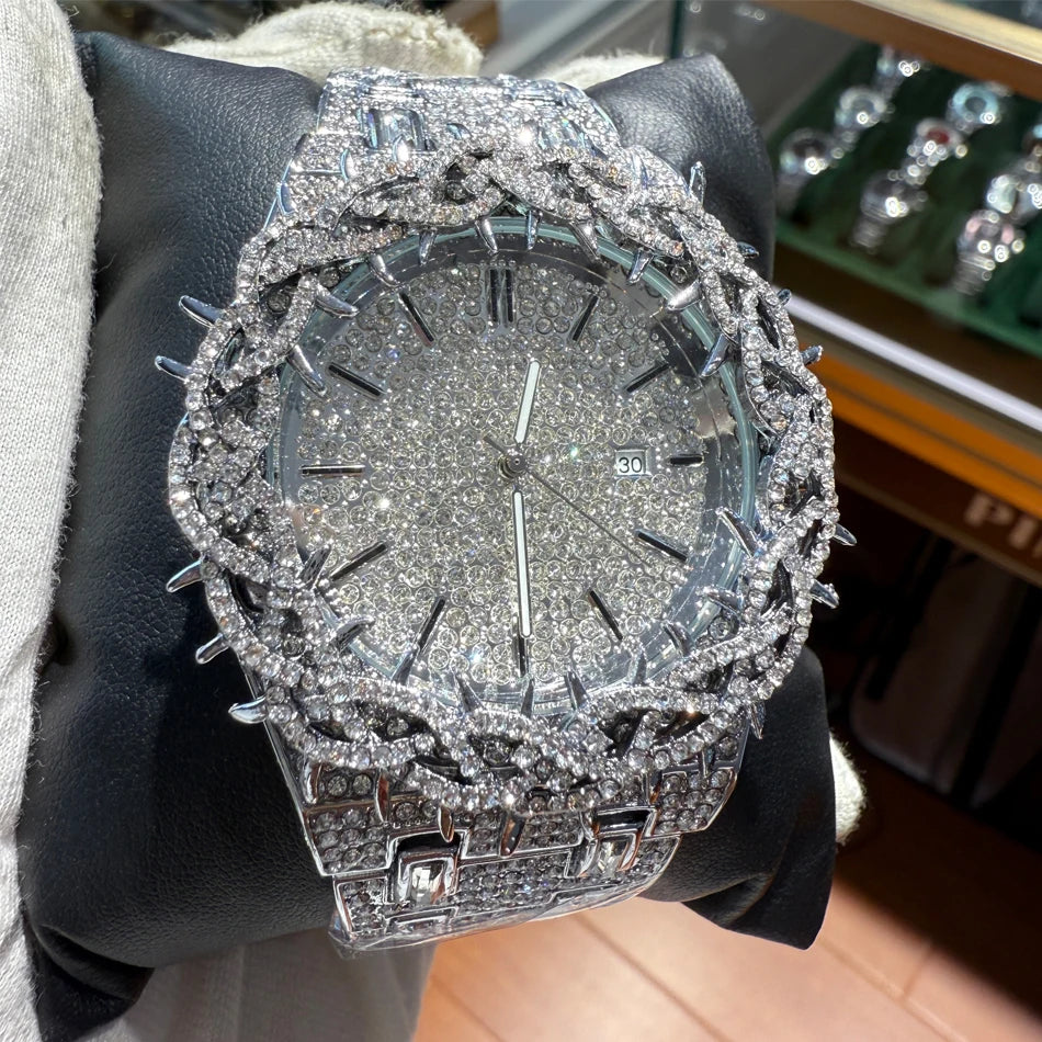 Thorn Spike Iced-Out Men's Watch