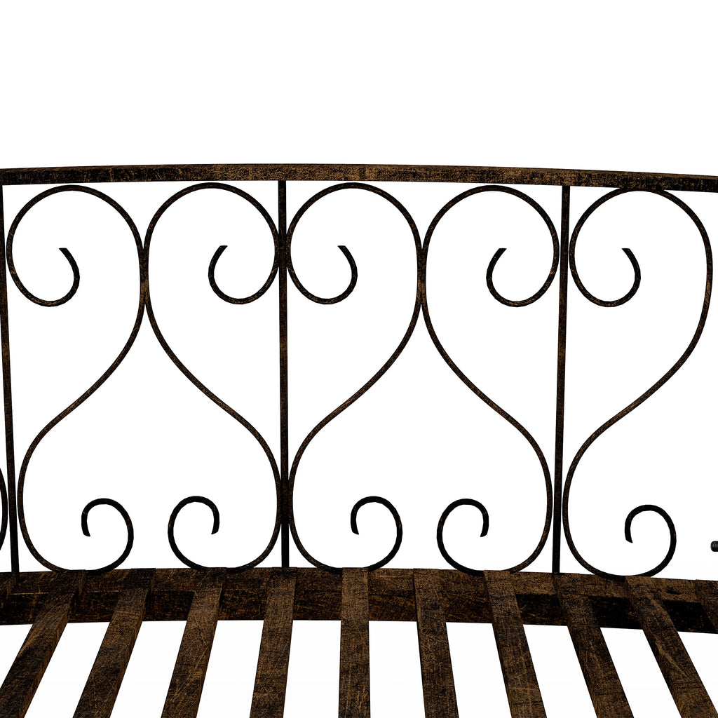 7' Metal Arch Garden Bridge with Siderails