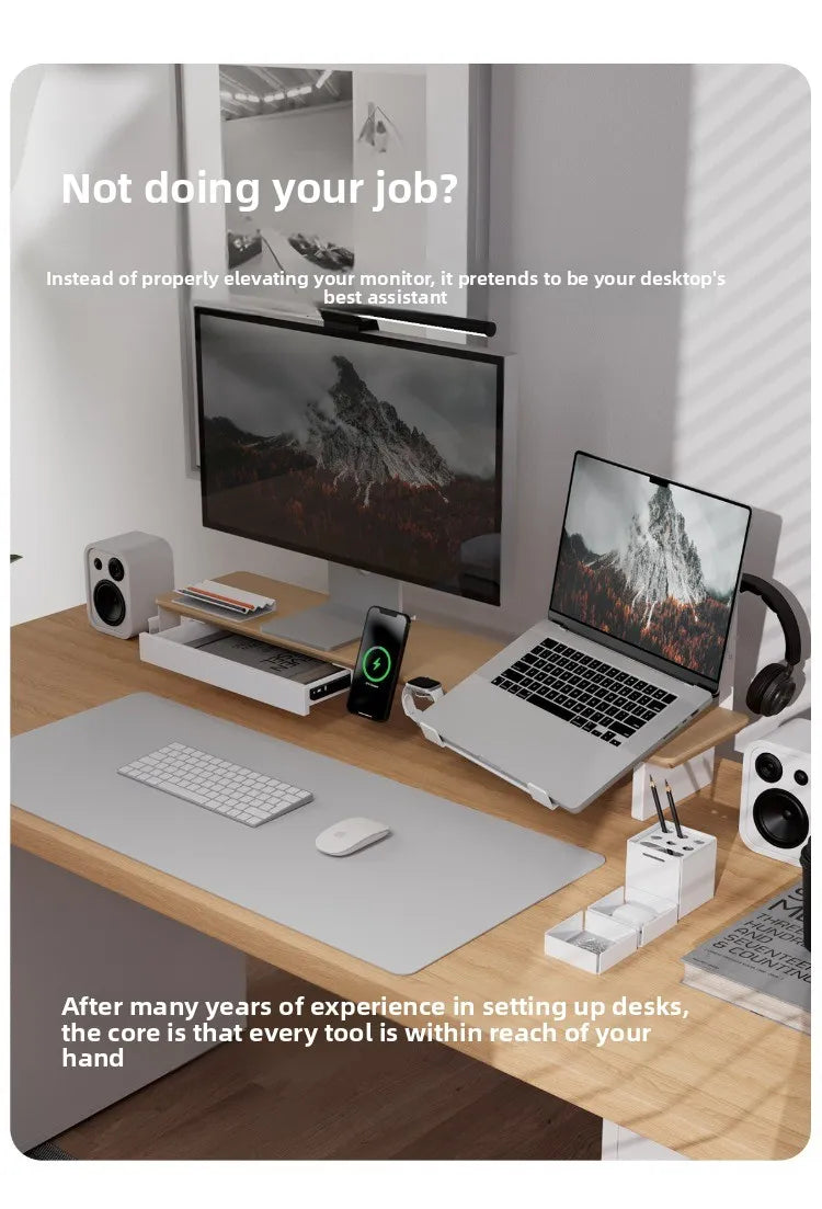 Modern Solid Wood Monitor Stand Riser Modular Computer Desk Organizer Ergonomic Computer Tables Z3 Pro Home Office System