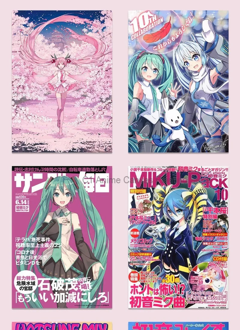 Hatsune Miku Anime Poster MIKU Magazine Bedroom Dormitory Studio Decorative Painting Photography Wallpaper DIY Gift