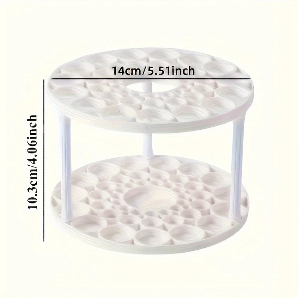 360° Rotating Brush Holder - Sleek White Plastic Organizer Large Capacity Makeup Brush Storage Bucket, Multi-Functional Rack