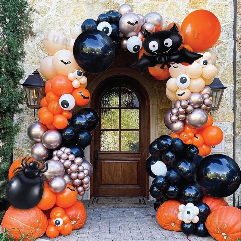 Black and Orange Halloween Balloon Garland Arch Kit