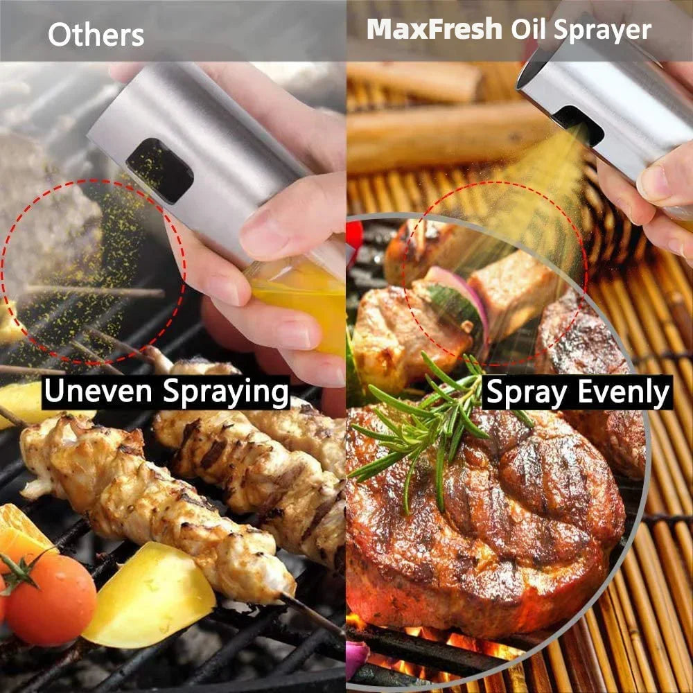 New Stainless Steel Oil Dispenser Glass Silicone Wrap Grill BBQ Sprayer Pot Gravy Boats Tools for Cooking Olive Oil Spray Bottle