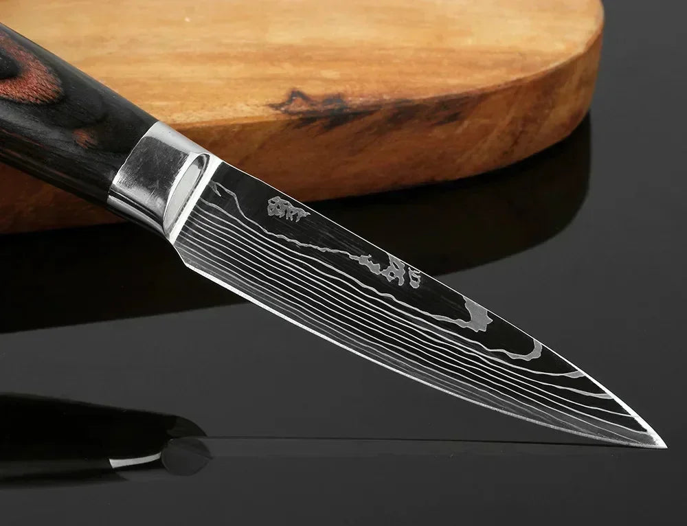 Professional Kitchen Knives Damascus Japanese Santoku Cleaver Slicing Knife Stainless Steel Boning Knife Butcher Cleaver Knife