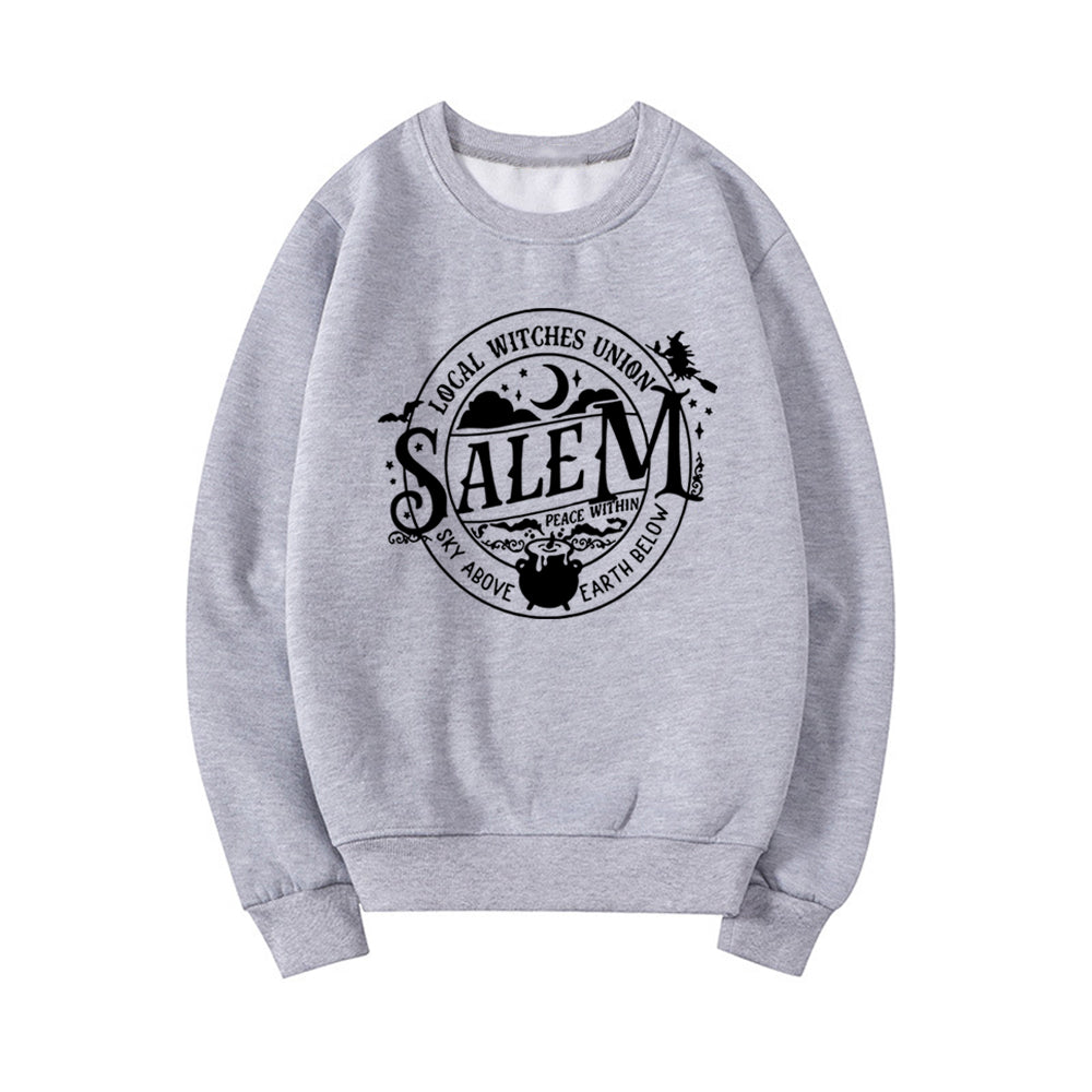 Local Witches Union Salem Sweatshirt Halloween Sweatshirt Women Hoodies Witches Clothes Long Sleeve Pullovers Fall Tops Hoodie