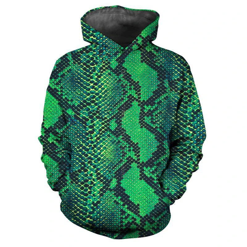 Personalized Snakeskin Pattern Hoodies Fashion Trend Long Sleeve