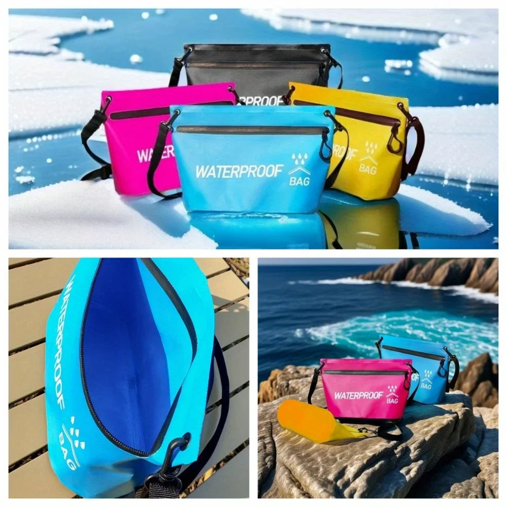 1pc Wash Sack Dry Bag Durable Swimming Rafting Kayaking Travel Zipper Handbag River Trekking Floating Boating Swimming Bag