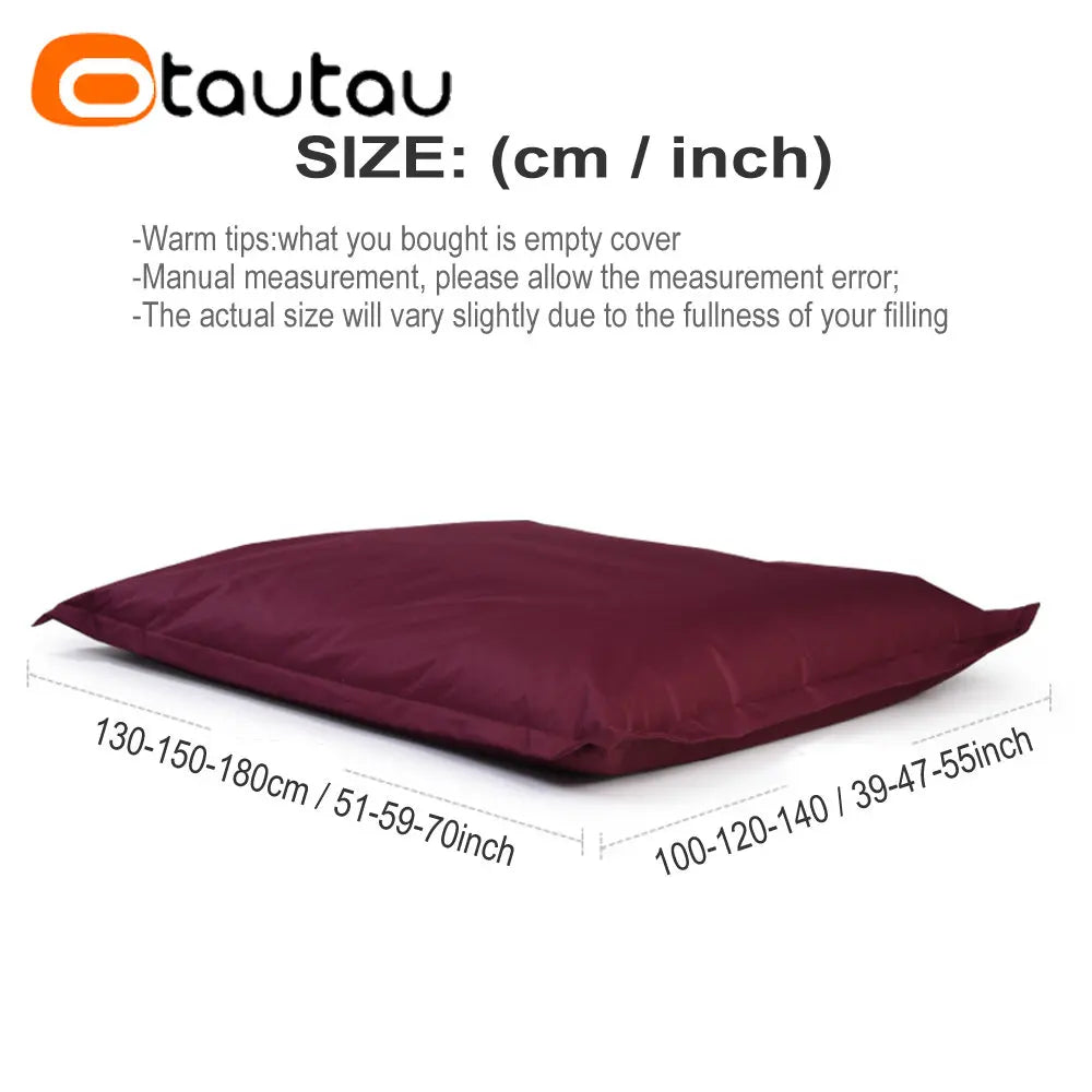 OTAUTAU Retangular Swimming Pool Floating Bean Bag Pouf Cover No Filler Waterproof Beach Pillow Sac Salon Sofa Bed Chaise Lounge