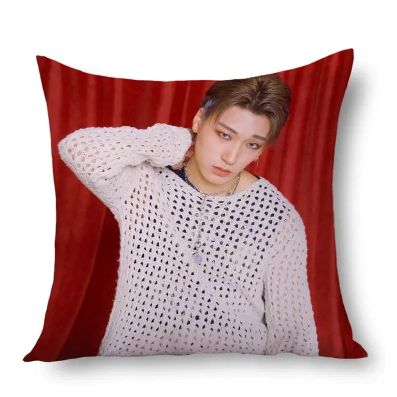 San Ateez Pillow Cover Bedroom Home Office Decorative Pillowcase Square Zipper Pillow Cases Satin Fabric Eco-Friendly WJY