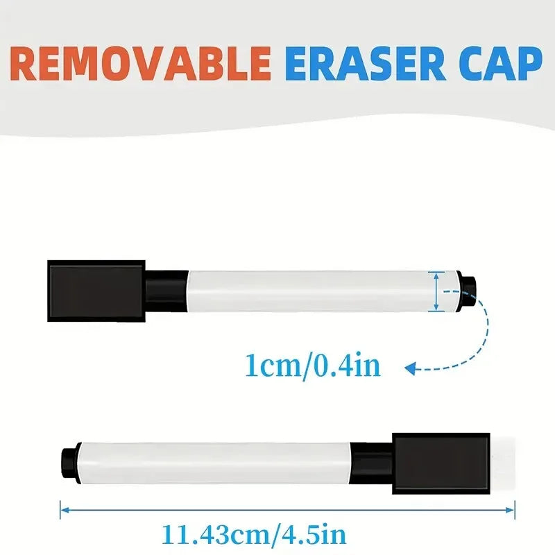 Black Dry Erase Markers with Eraser Cap White Board
