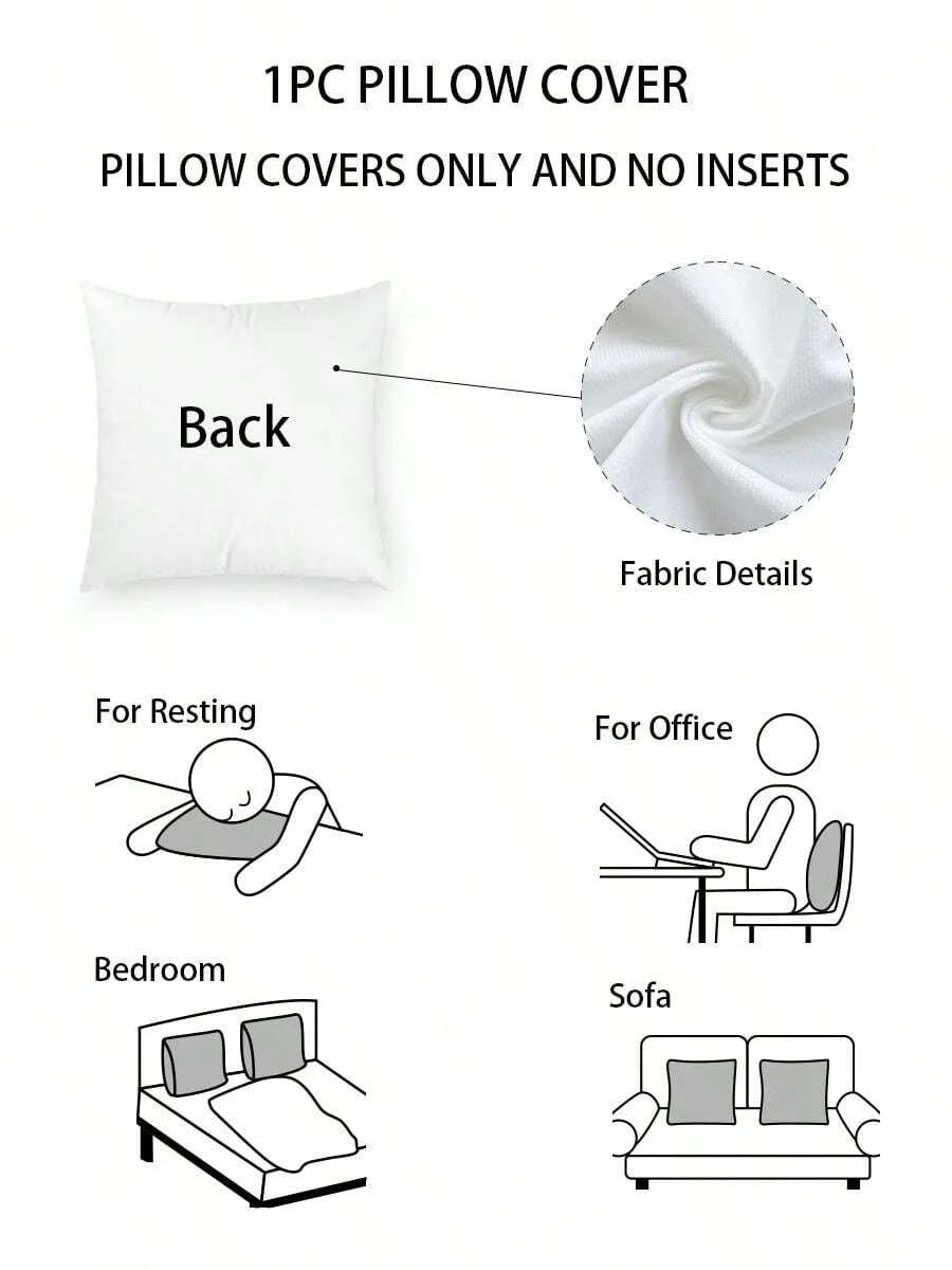 1pc Floral Print Cushion Cover Without Filler, Modern Throw Pillow Case For Sofa, Home Decor Party Decoration 17.7in