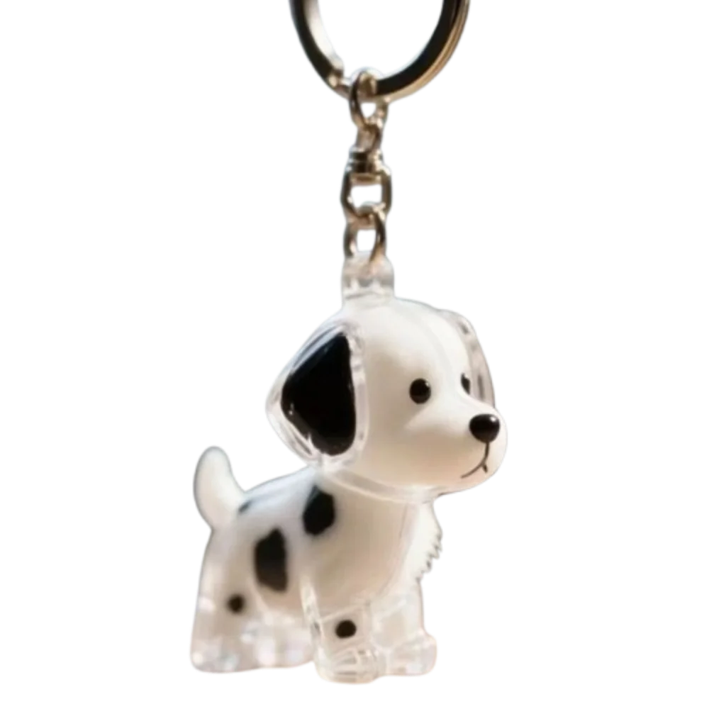 Dog Shape Dog Hair Storage Box Transparent Hair Grooming Pet Hair Keychain DIY Handmade Acrylic Puppy Pendants Backpack