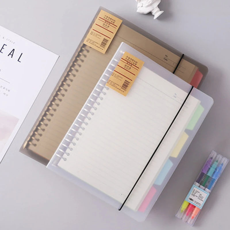 A4/B5/A5 Loose Leaf Refill Binder Notebook Blank/Line/Grid/Cornell Replacable Metal