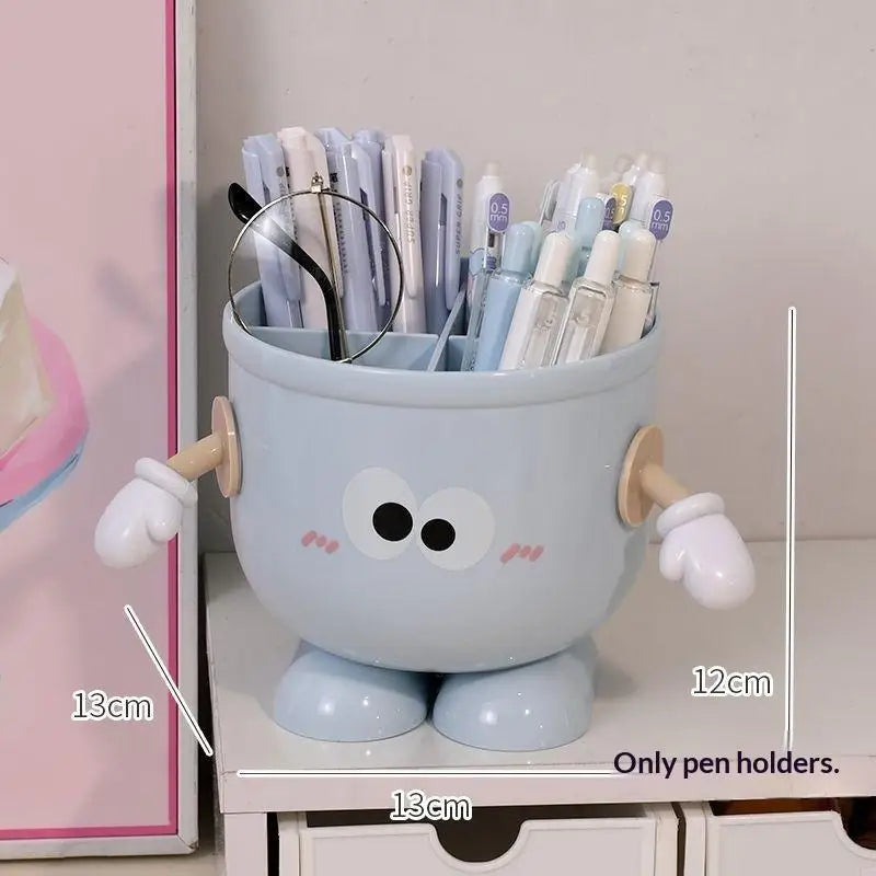 Creative Big Eyes Pencil Holder With Hook Table Stationery Storage Box Pen Holder Rack Student Children Girls Desk Organizer