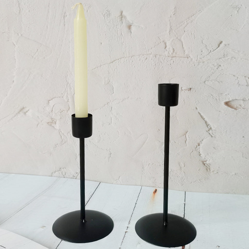 Candle Holder 2Pcs Metal Candlestick Holder for Taper Candle Decorative Black Candle Holder for Home Decor Wedding Dinning Party