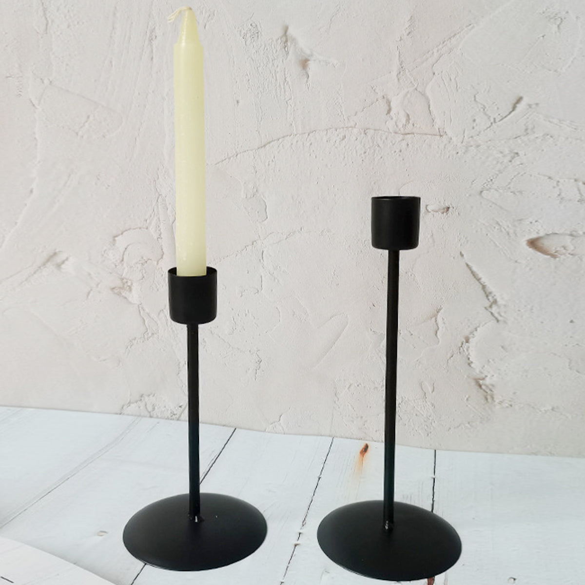 Candle Holder 2Pcs Metal Candlestick Holder for Taper Candle Decorative Black Candle Holder for Home Decor Wedding Dinning Party