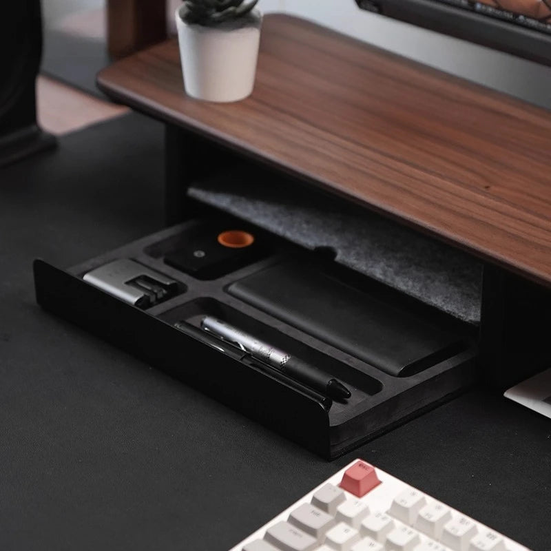 Monitor Stand Riser Storage Drawers Office Desk Organizer Computer Storage Shelf Ergonomic Desk Accessory for Home Office Setup