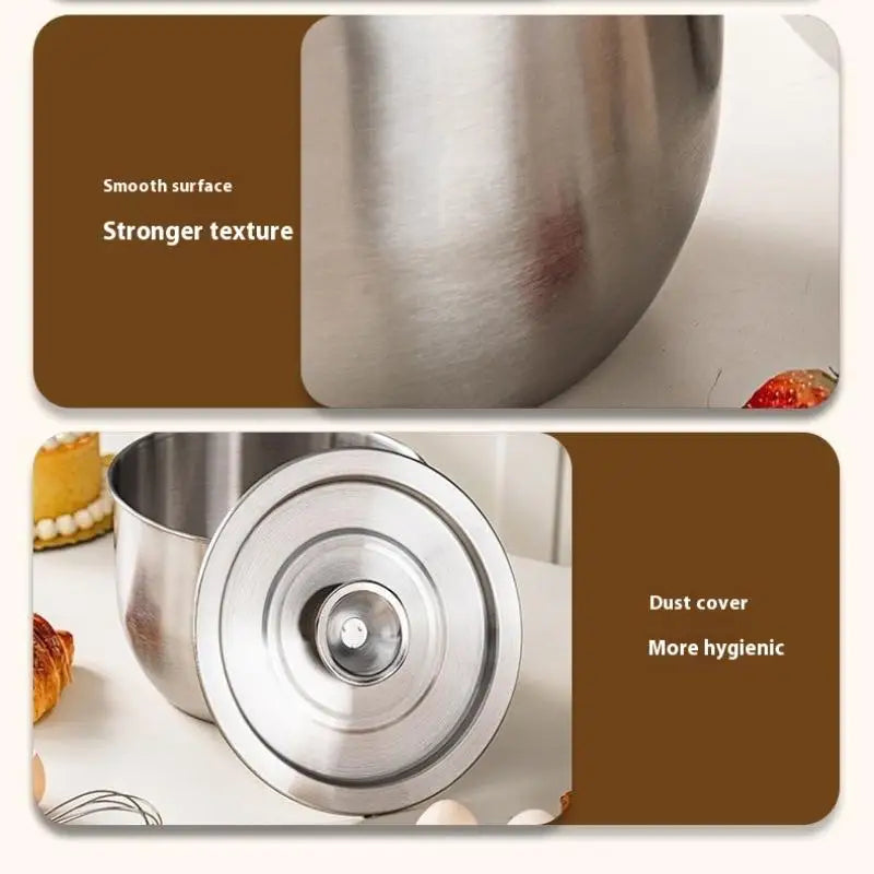 1Pc Multi-Purpose Stainless Steel Bowl - Deep Mixing Basin for Baking Cake Egg Beater Salad, Fruit Storage Kitchen Cooking Tool