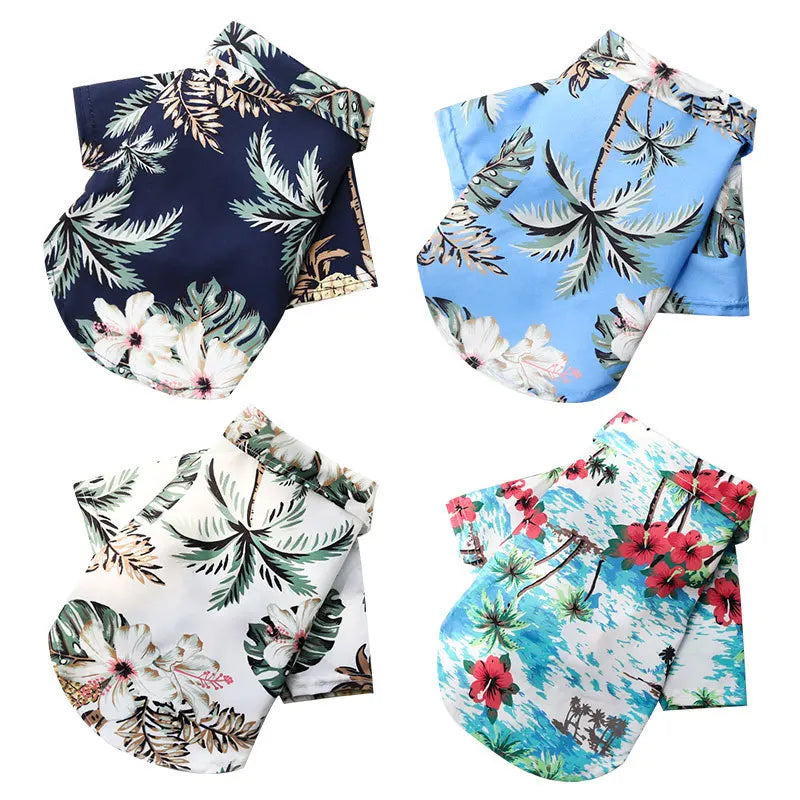 Hawaiian Beach Style Dog T-Shirts Thin Breathable Summer Dog