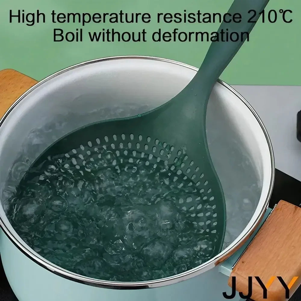Large, Thickened, Long-handled Strainer Spoon for Draining Noodles and Dumplings in A Household Kitchen Kitchen Tools