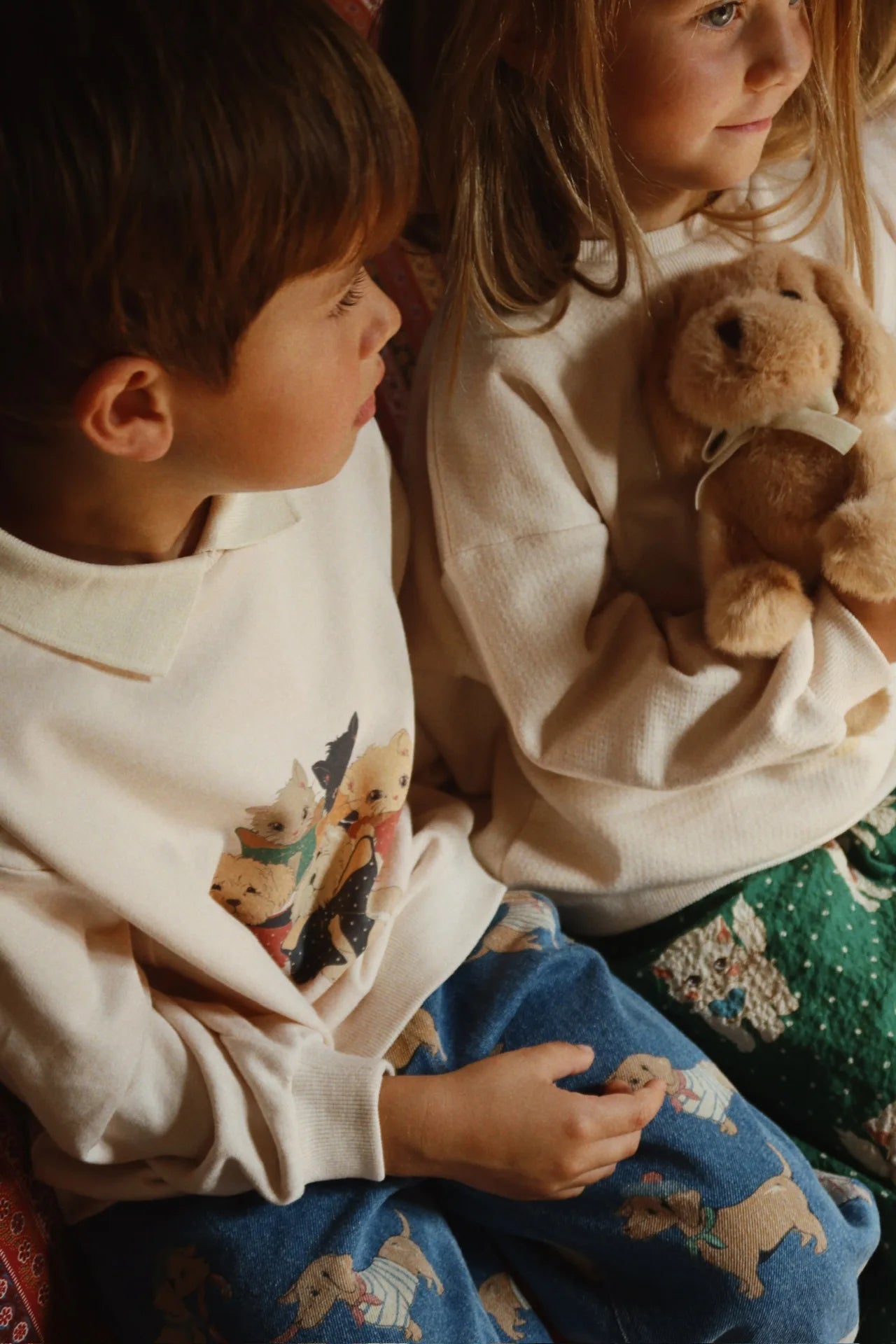 Love Pattern Boys Girls Sweatshirt Tops Kids Sweatshirts Winter Season Clothing Loose Fashion Trend Child Clothing O-neck