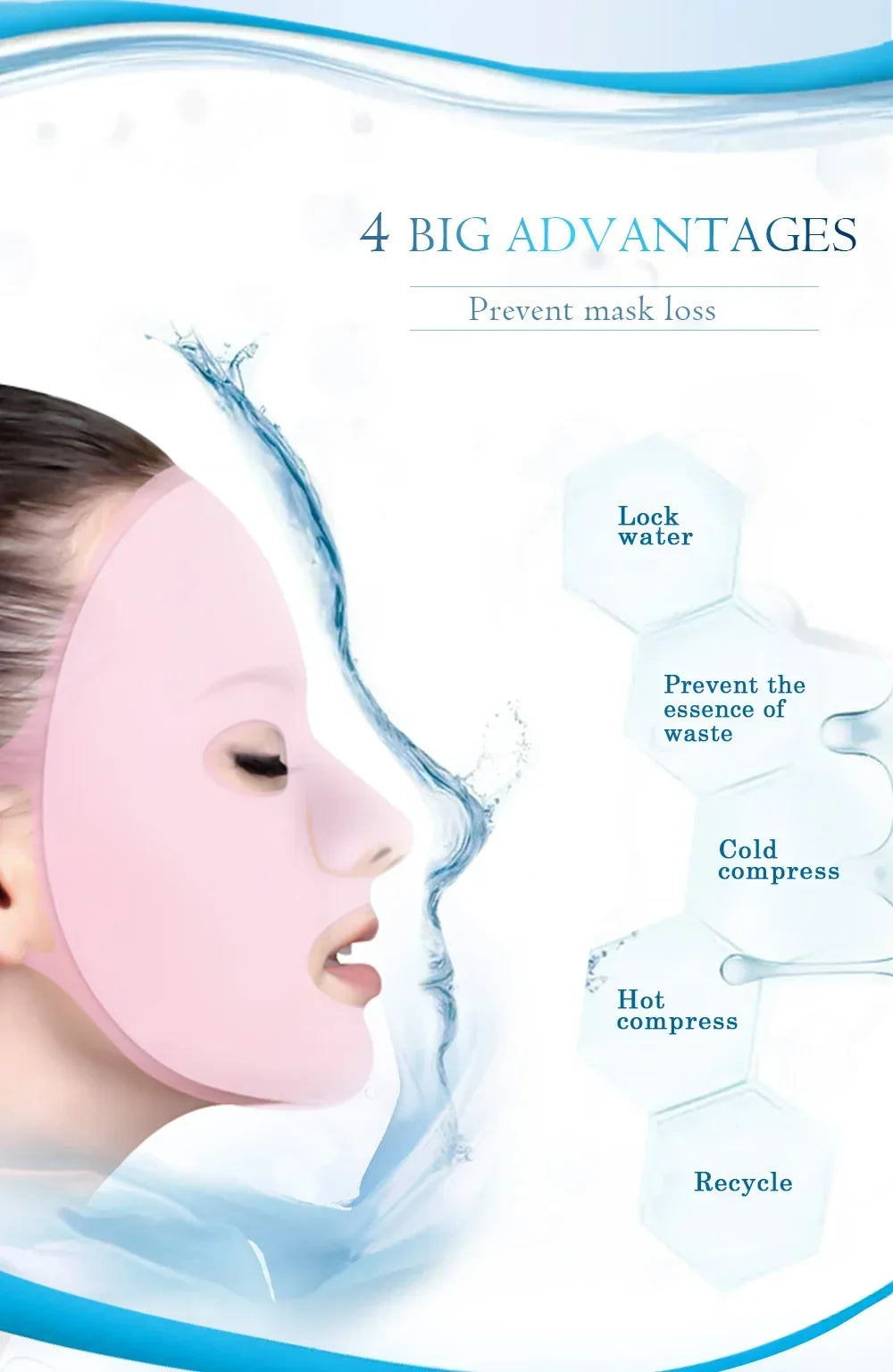 2025 Silicone Mask Reusable Cover Face Skin Care Hydrating Moisturizing Mask For Sheet Prevent Evaporation Steam Beauty Tool