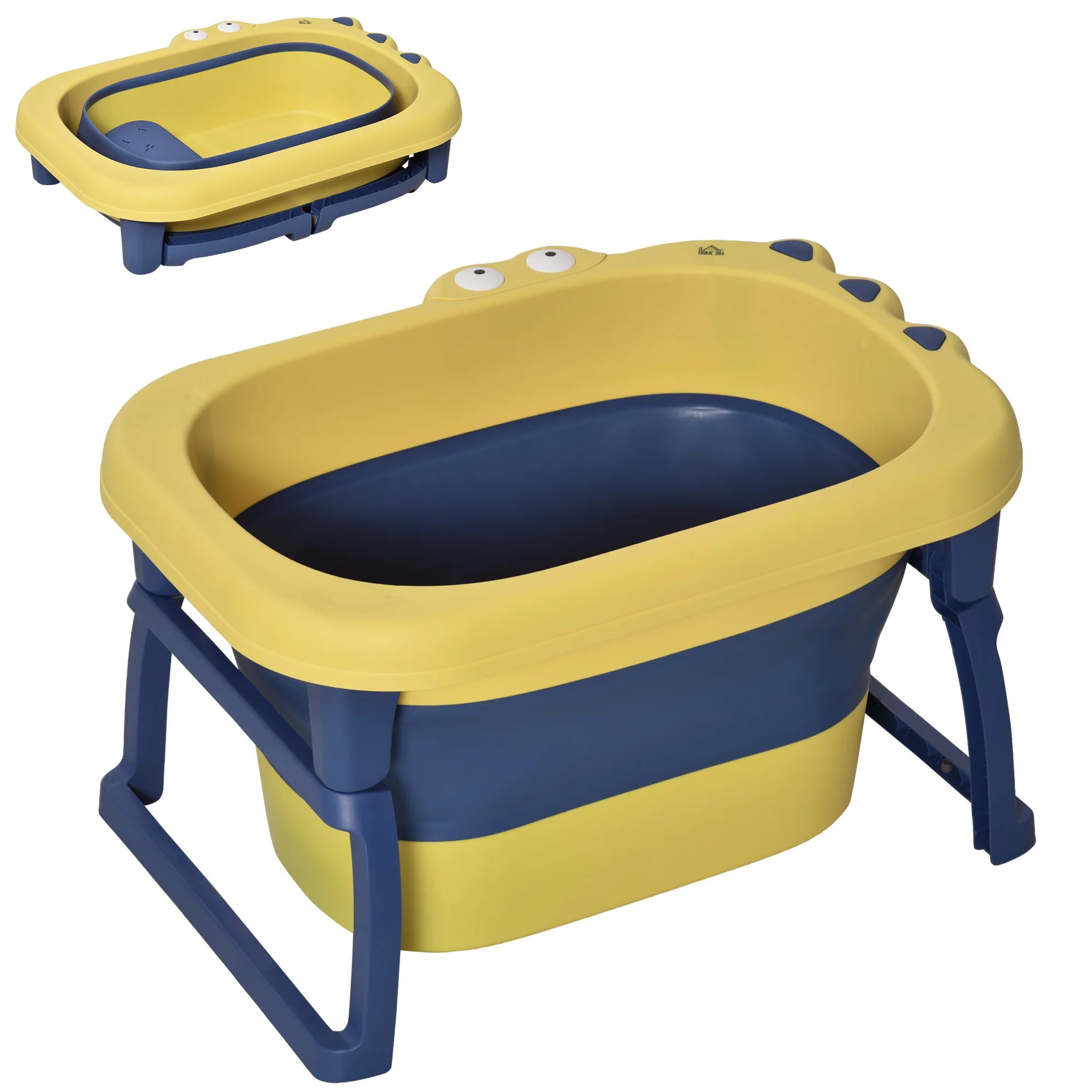 Homcom Folding Baby Bathtub for Newborns up to 6 Years Portable Children's Bathtub with Non-Slip Feet 105L Green