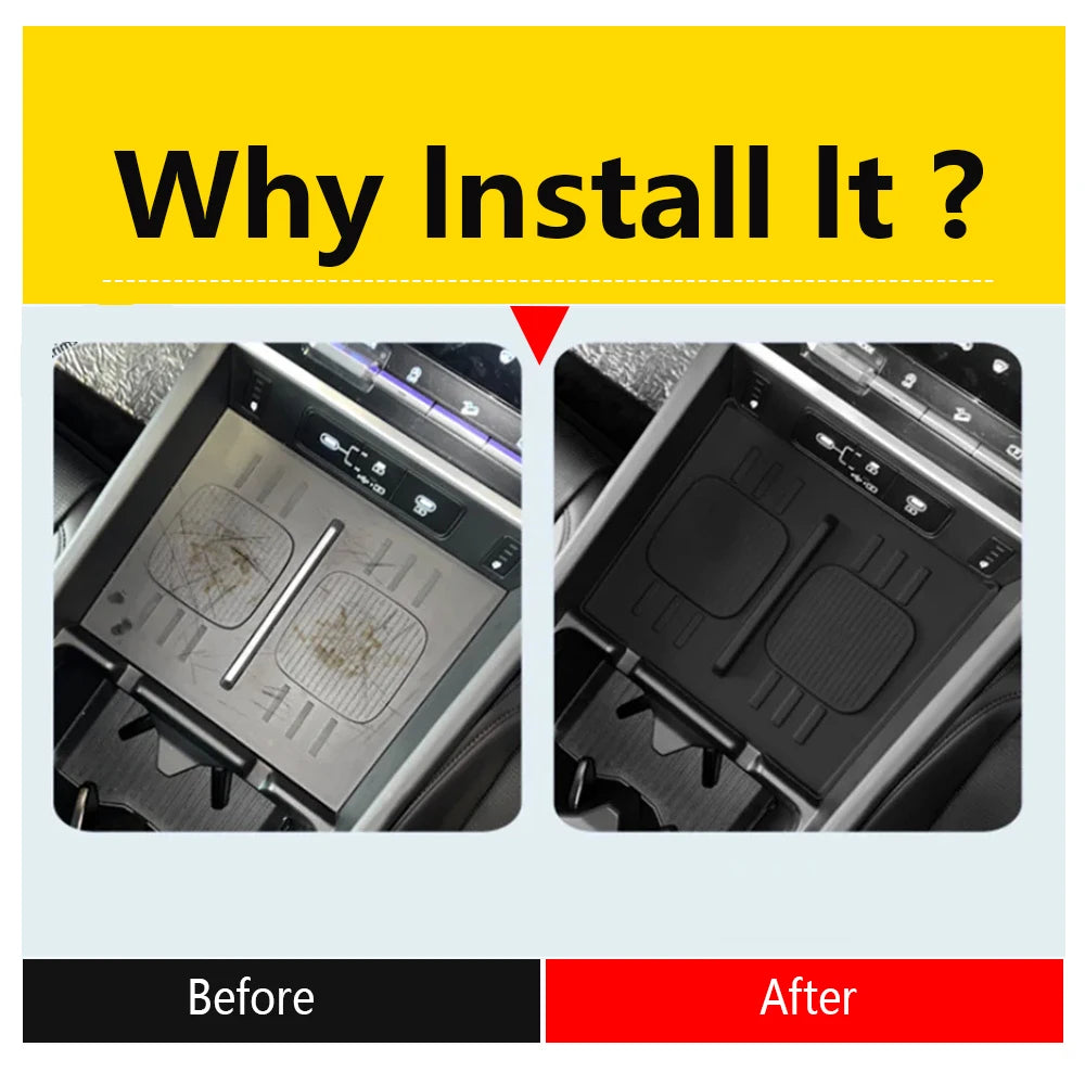 Silicone Center Console Wireless Charger Protection Pad upgrade Silica Gel Cover For Hyundai Santa Fe 2024 2025 Car Accessories