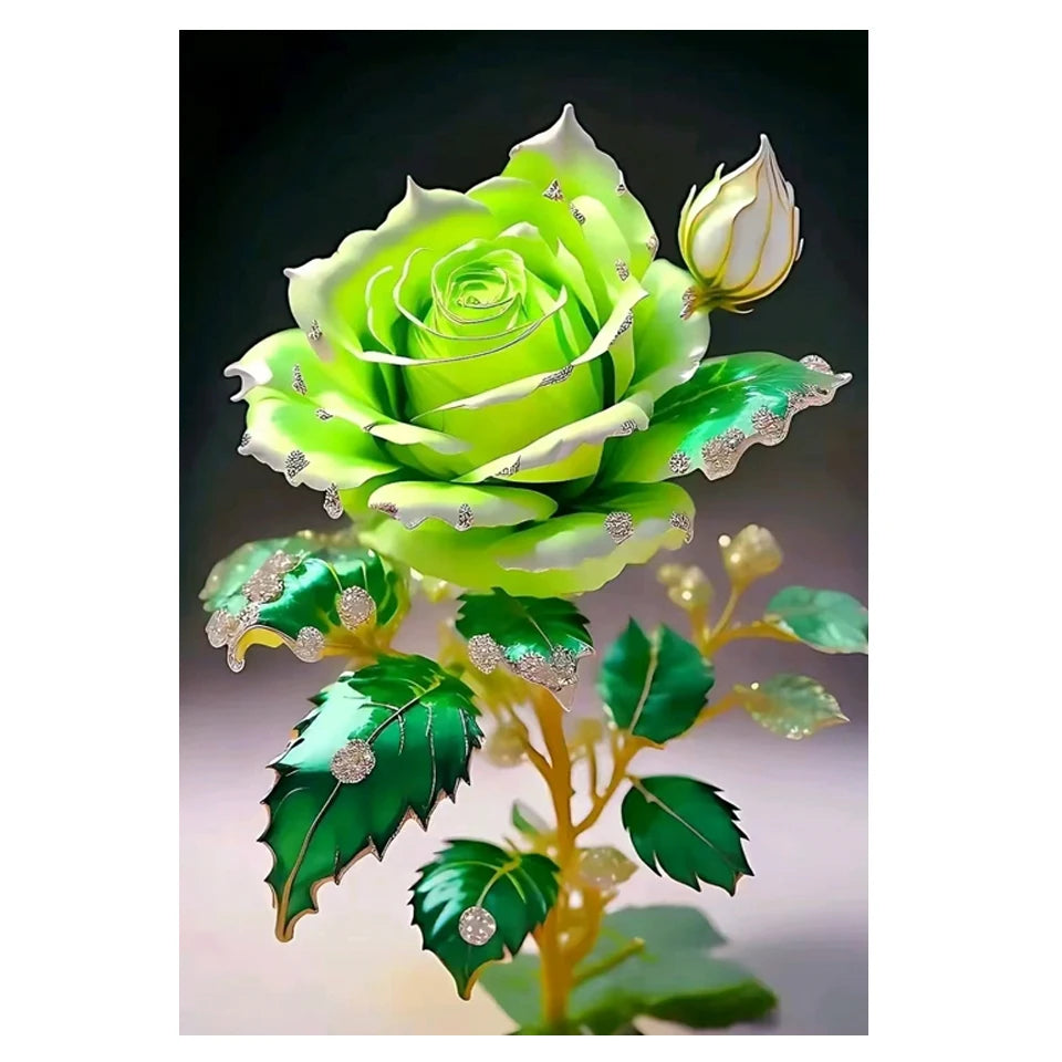 Fairy Dust AB Diy 5D Diamond Painting New Arrival 2024 Gold color Roses Full Mosaic Cross stitch Embroidery Flowers Home Decor