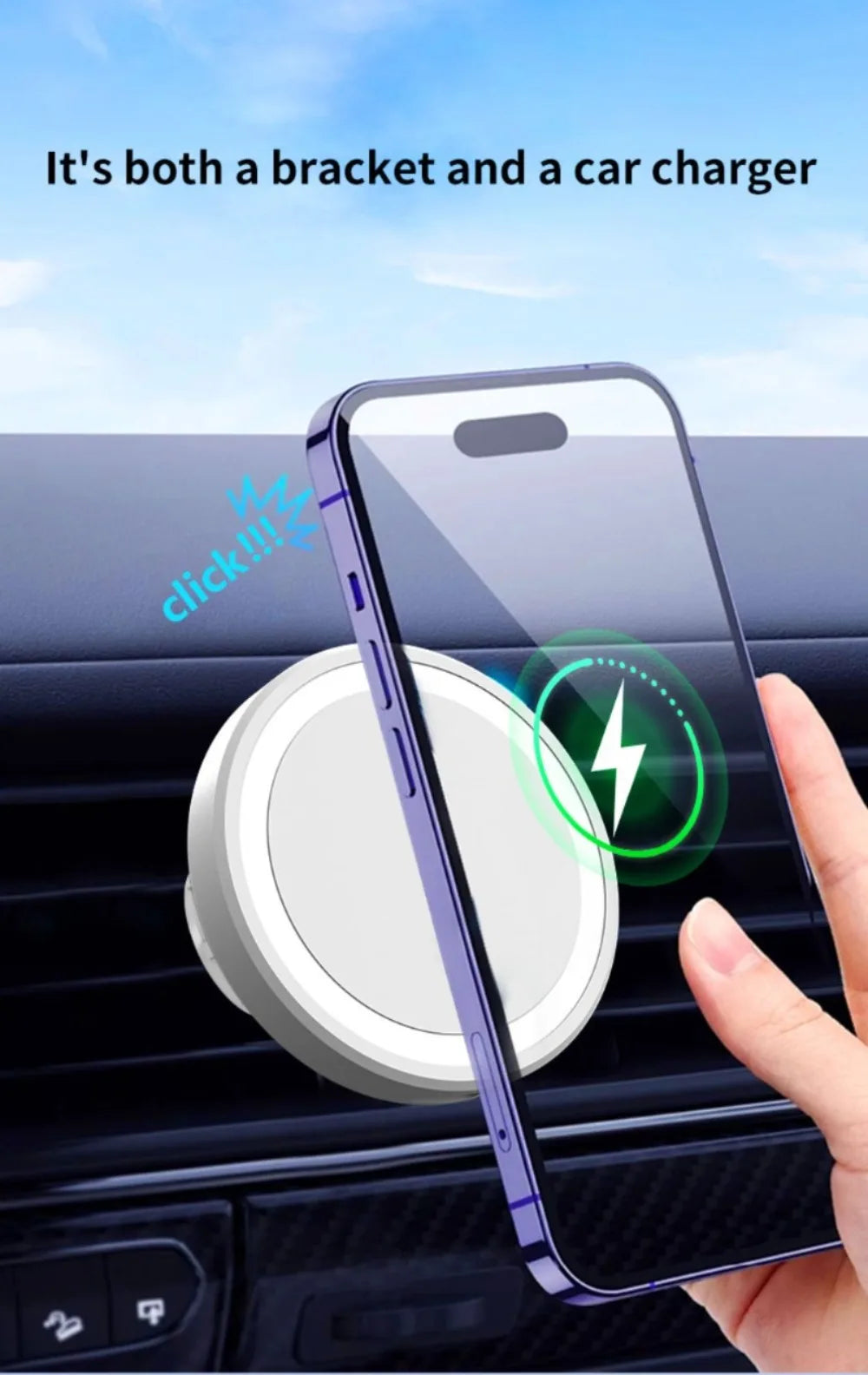 For MagSafe Car Wireless Charger 30W - Air Vent Clip Phone Holder - Stable Grip For iPhone 13-17 Pro Max & Fast Charging Stand