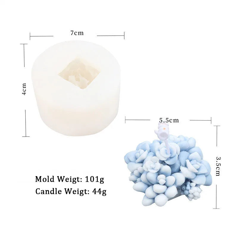 Succulent Flower Pot Silicone Mold DIY Flower Plant Gypsum Candle Making Resin Soap Mould Handmade Cement Clay Molds Home Decor