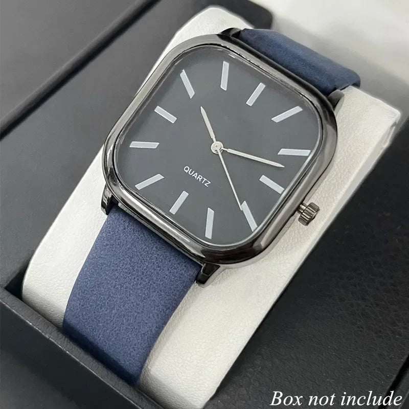Simple Leather Watch Men Women Quartz Wristwatch Fashion Elegant
