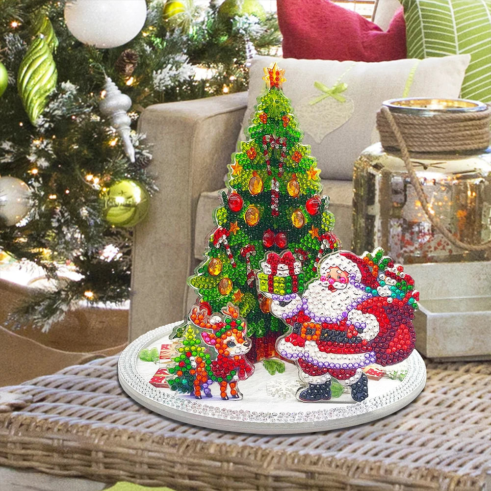 Christmas Diamond Art Table Decor Desktop Diamond Painting Ornament Kits Art Kits For Xmas Tree & Claus Table Office Home Decora