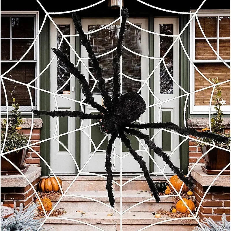Halloween Black Scary Giant Spider Huge Spider Web Halloween