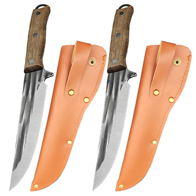 Stainless Steel Boning Knife Forged Kitchen Meat Cleaver Chef Knife Full Tang Butcher Knife Fish Knife with Wood Handle Tools
