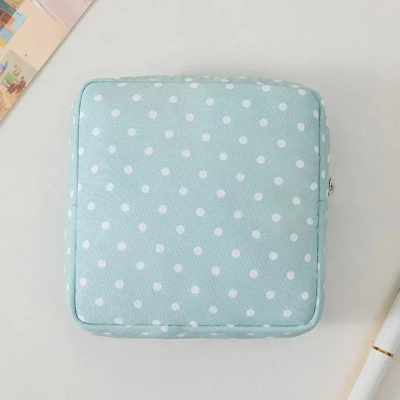 Women Girls Kawaii Napkin Sanitary Pads Bag Pouch Organizer Cosmetic Makeup Tampon Bags Cute Travel Gadgets Lipstick Storage Bag