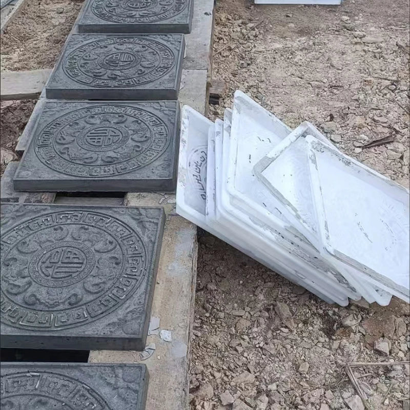 Step Stone Cement Mold Square Courtyard Paving Brick Step Stone Ceramic Tile Garden Lawn Floor Cement Brick Bluestone Model